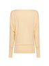 Champagne sheer crepe viscose boatneck top
