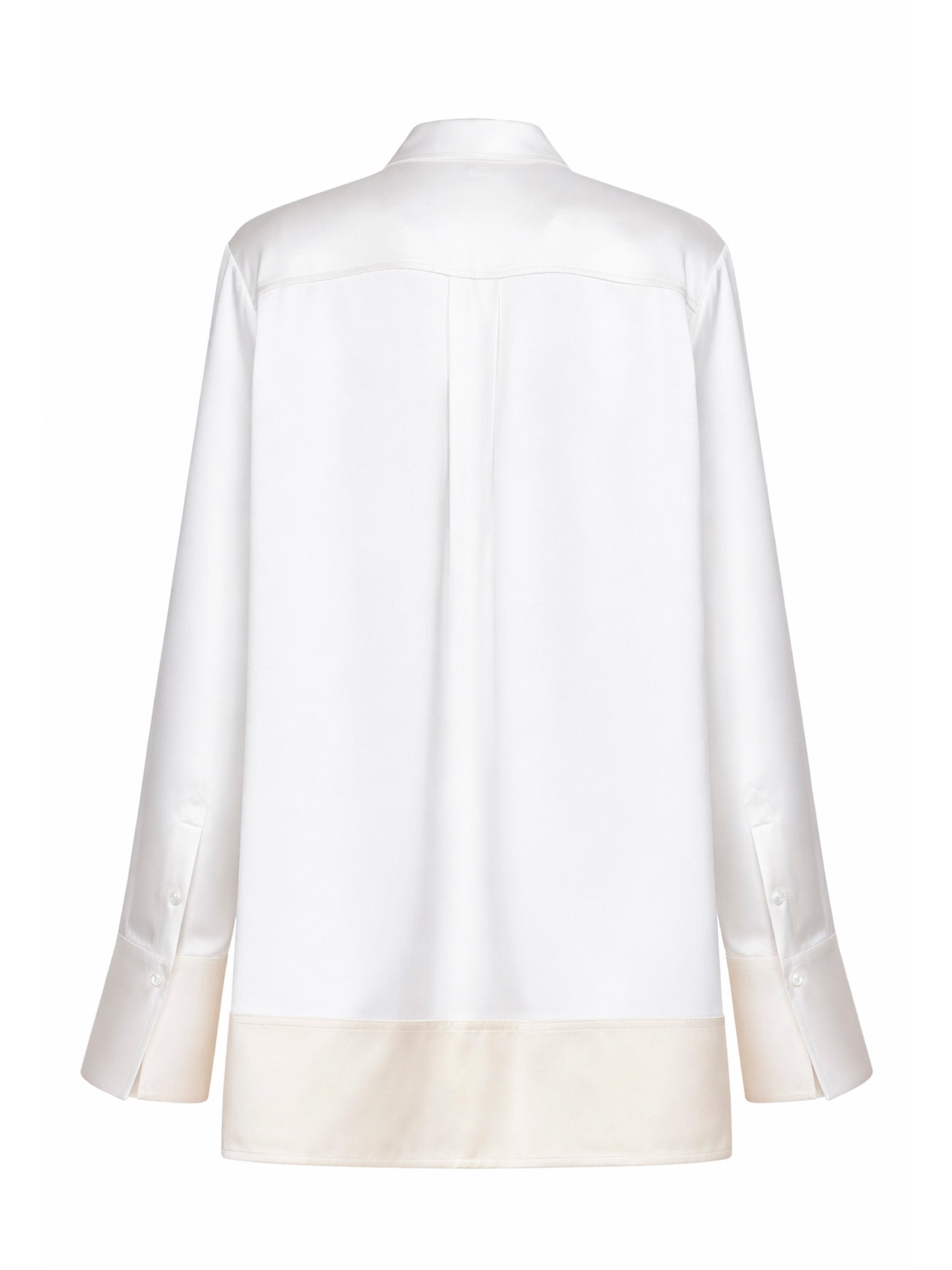Camicia stile smoking in raso bianco