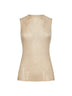 Canotta in maglia di lana a coste beige