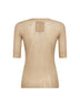 Tan ribbed wool knit T-shirt