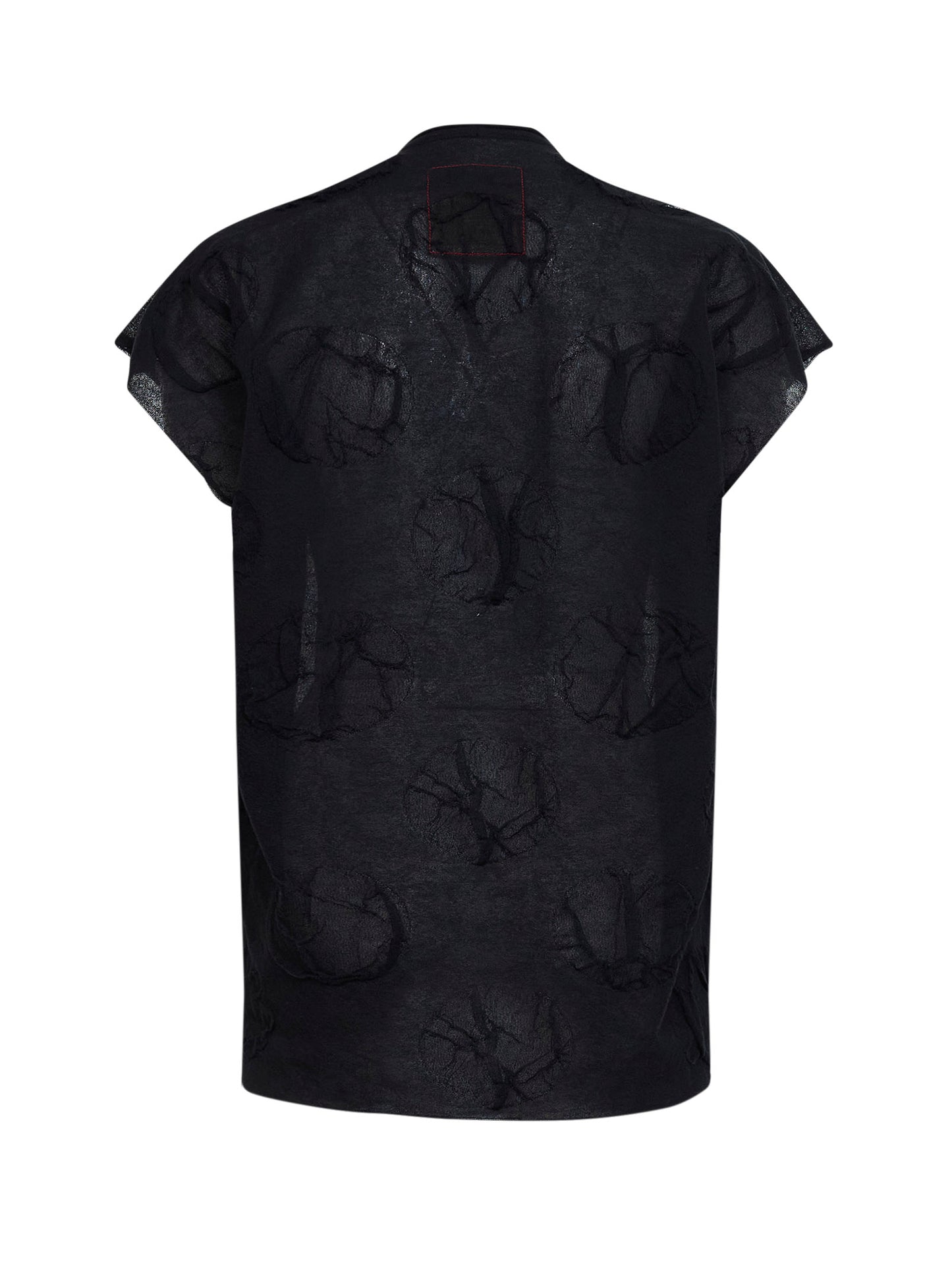 Black polka dot fine knit top