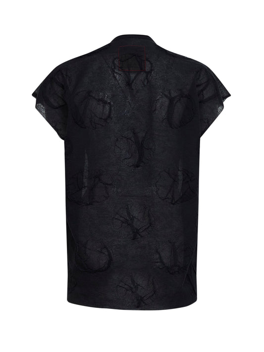 Black polka dot fine knit top