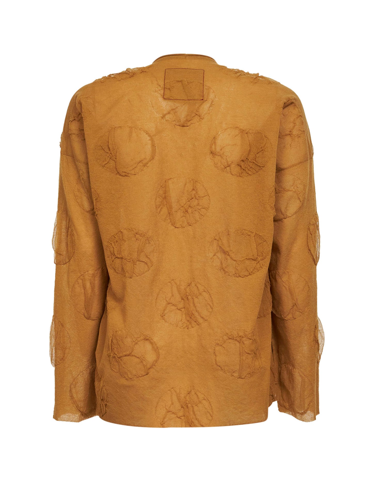 Cardigan in maglia fine con motivo a pois mostarda