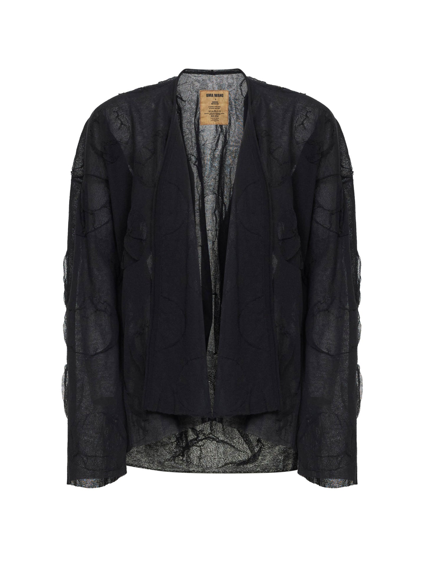 Cardigan in maglia fine con motivo a pois nero