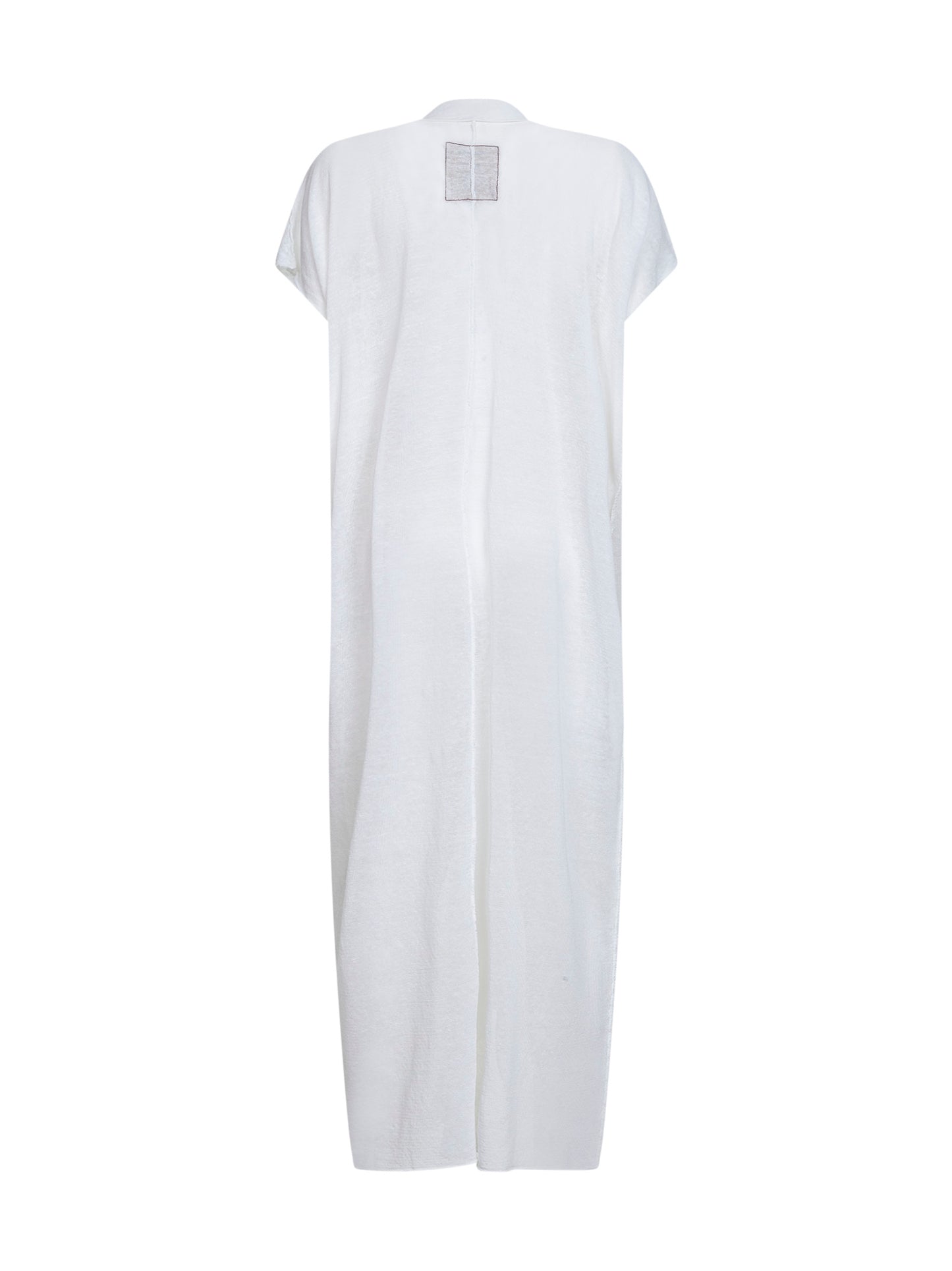 Abito lungo in maglia di misto lino bianco