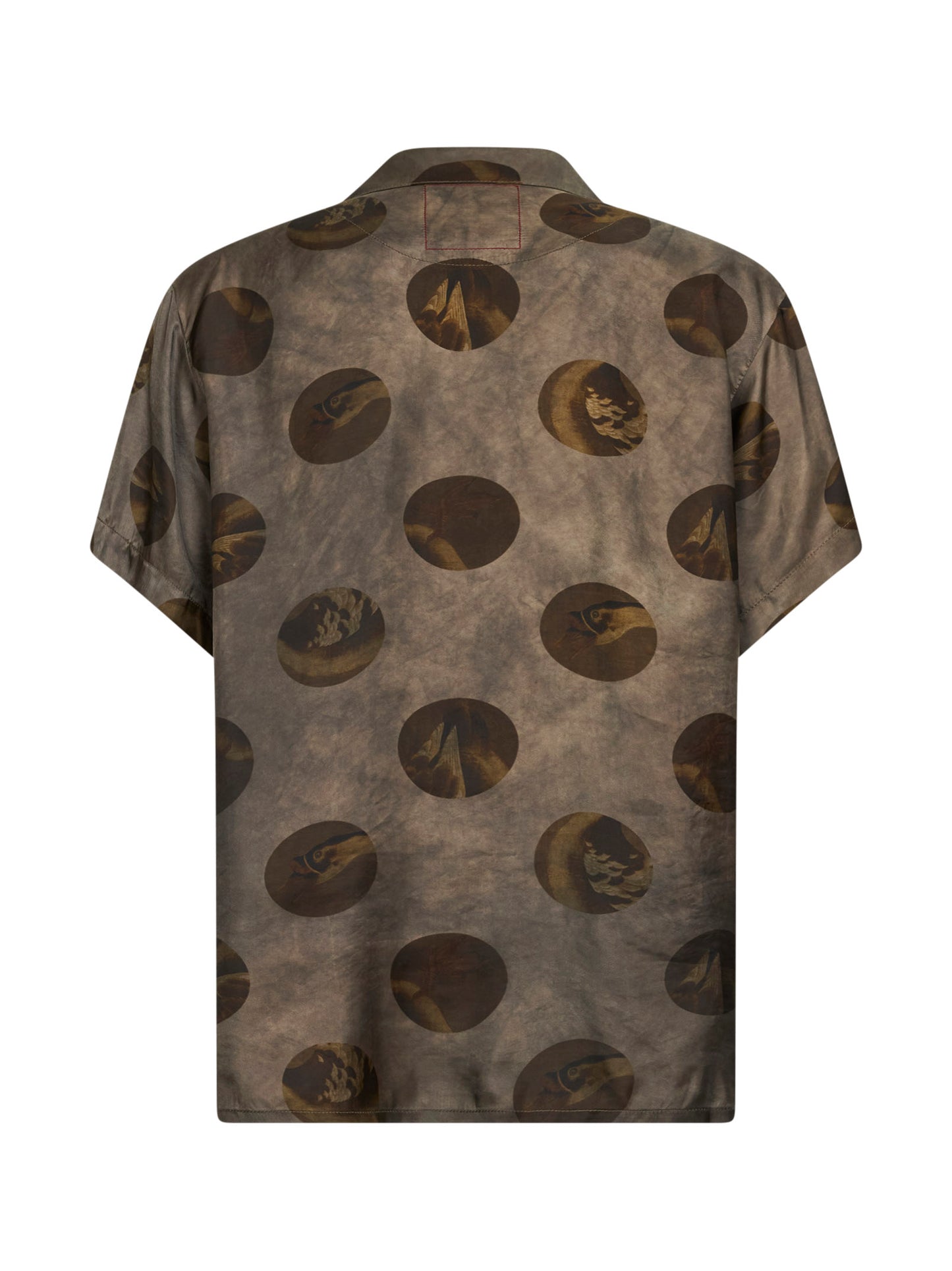 Grey brown printed moulay short-sleeved shirt