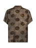 Grey brown printed moulay short-sleeved shirt