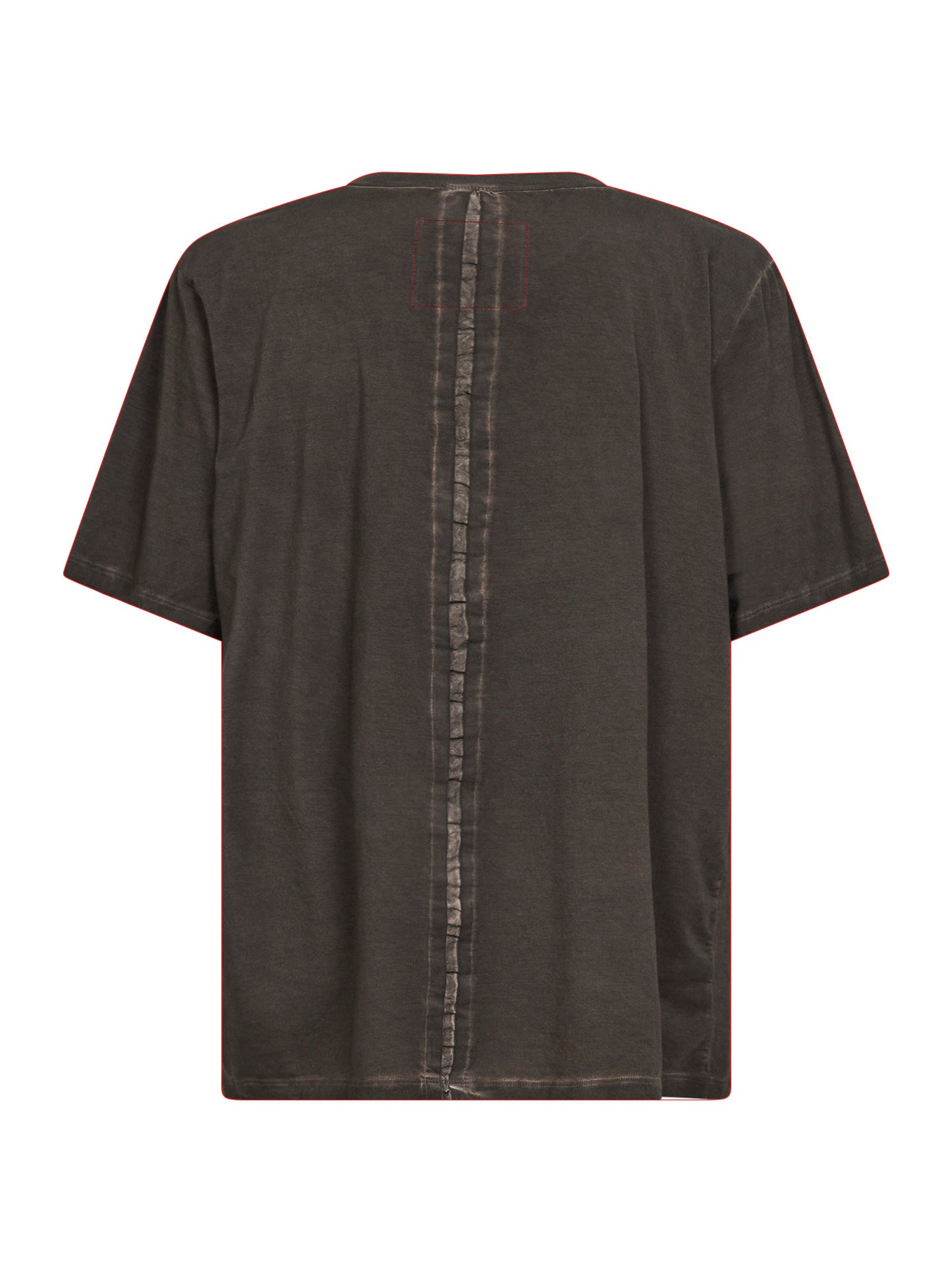 Grey brown washed jersey crewneck T-shirt