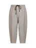 Dirty white linen and cotton pajama-style trousers
