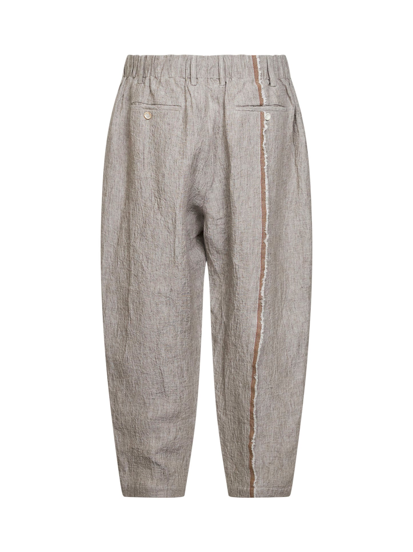 Dirty white linen and cotton pajama-style trousers