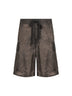 Grey brown washed jersey Bermuda shorts