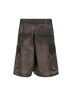 Grey brown washed jersey Bermuda shorts