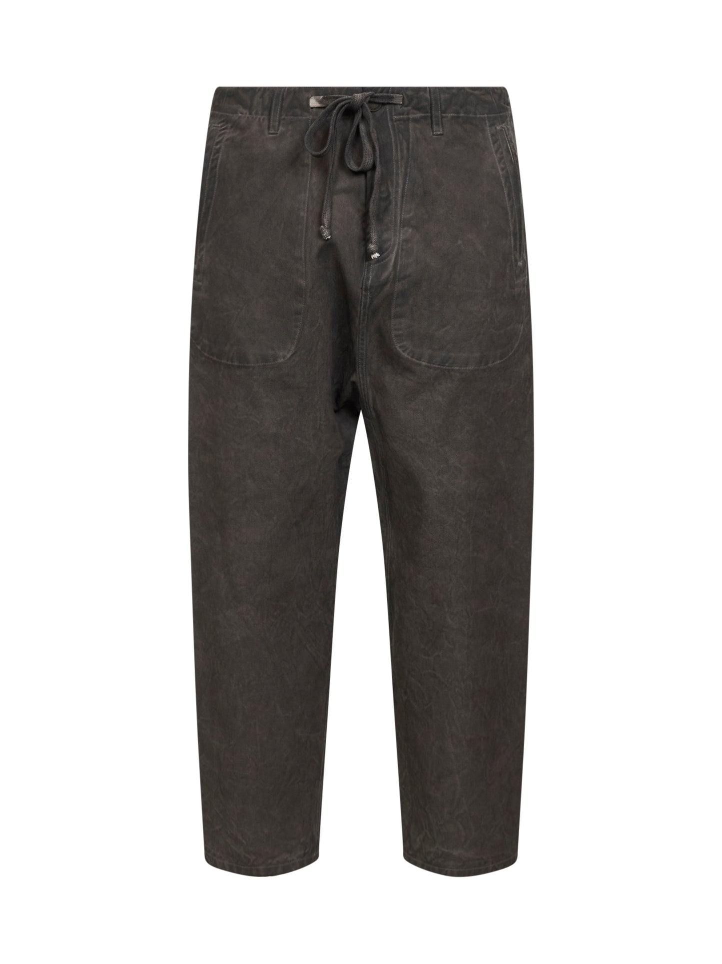 Grey brown washed denim pajama-style jeans