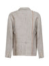 Dirty white linen and cotton Jai single-breasted jacket