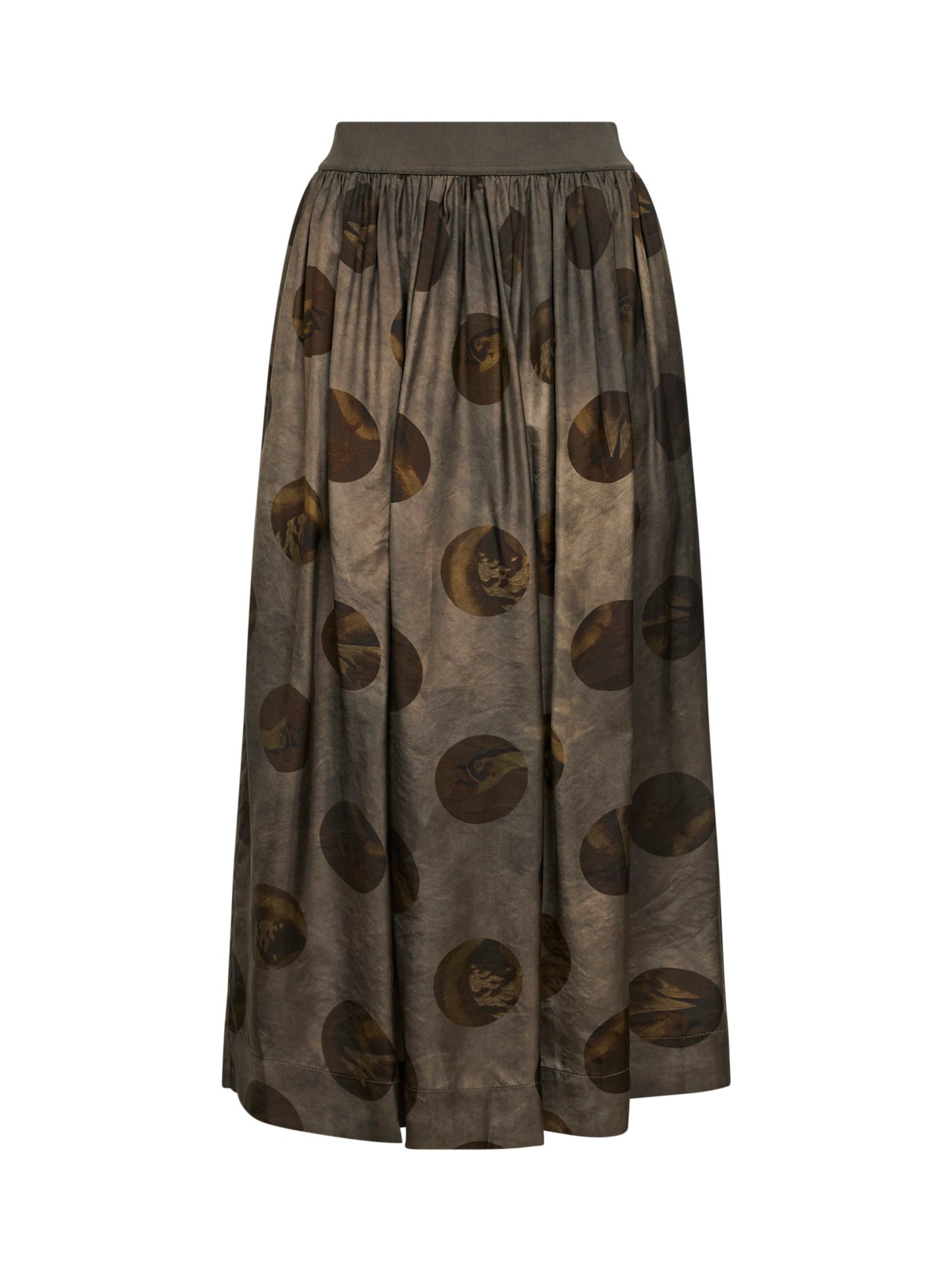 Gonna midi Gillian in moulay stampato marrone grigio