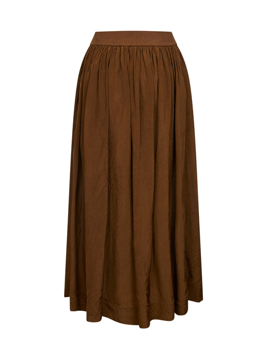 Gonna midi Gillian in viscosa mostarda