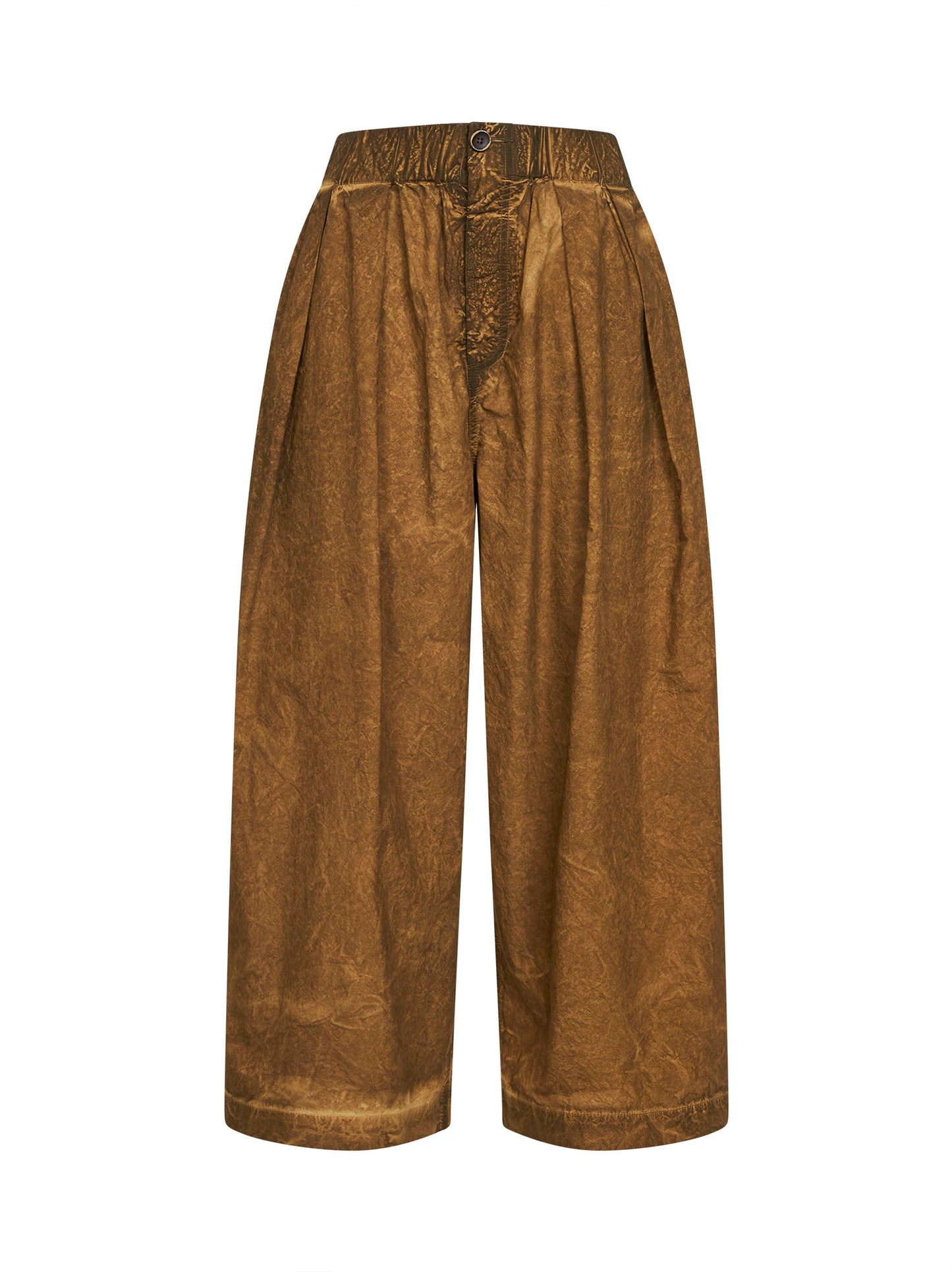 Pantaloni culotte Poetic in cotone lavato mostarda