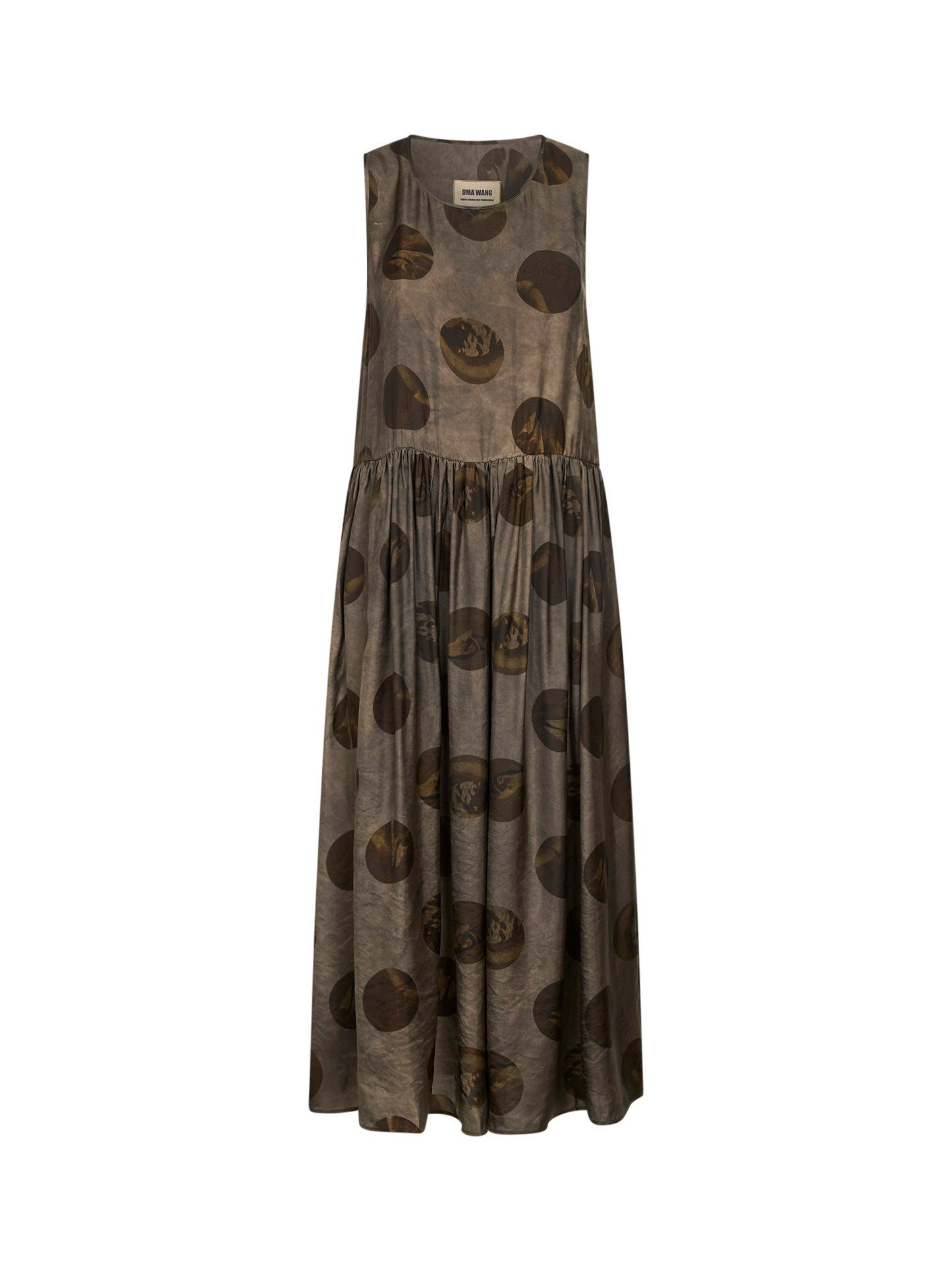 Abito midi Ardal in moulay stampato marrone grigio