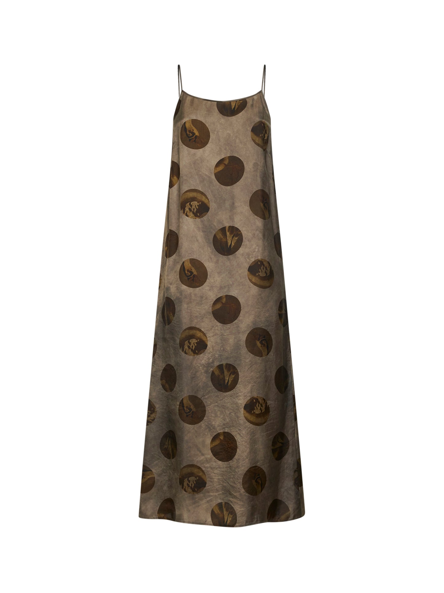 Grey brown printed moulay Anaya midi dress