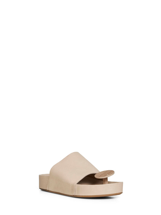 Sandali infradito Round in pelle beige