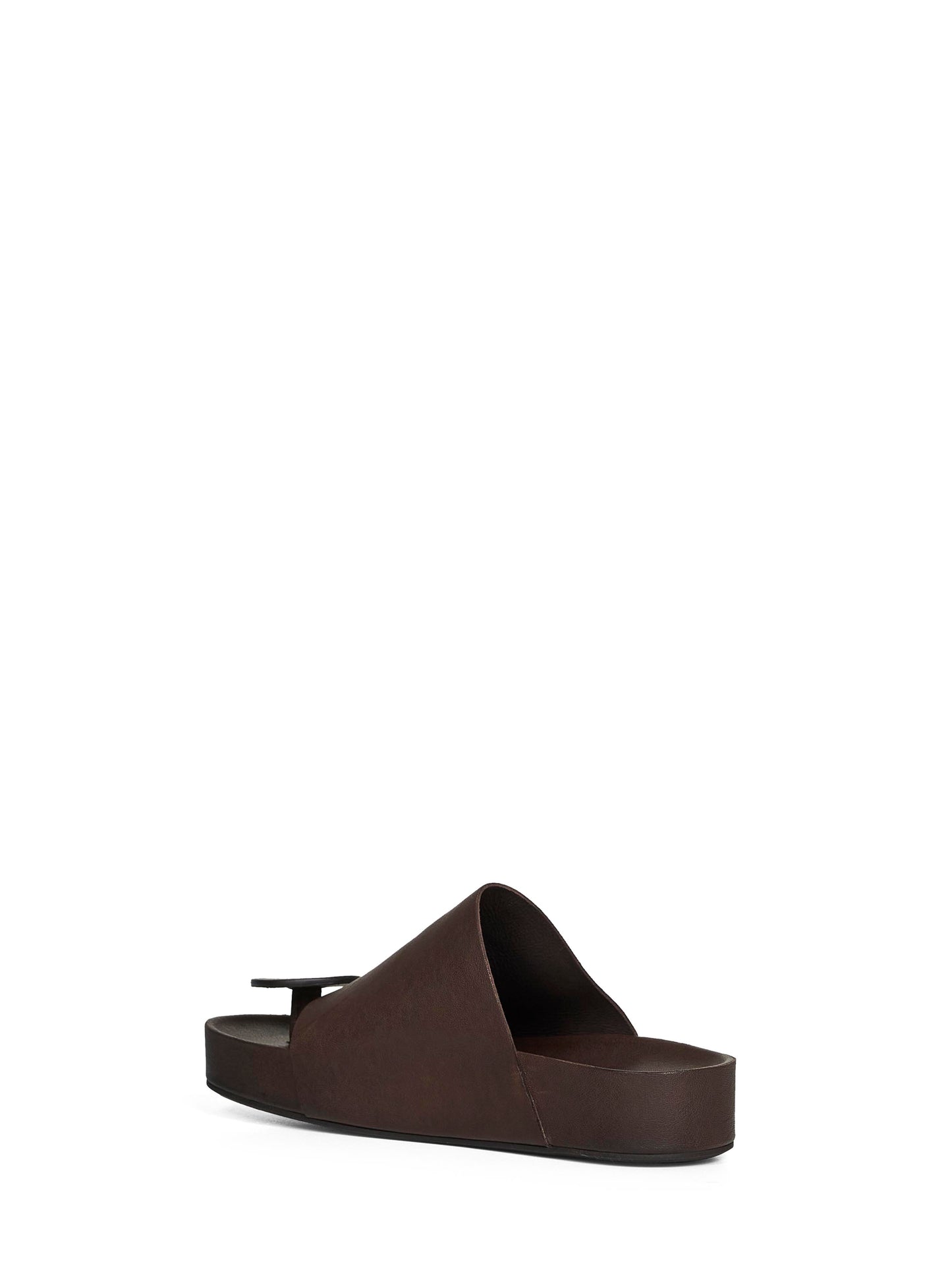 Brown leather Round thong sandals