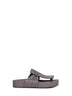 Dark grey leather Square fussbett sandals