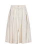 Bermuda Poela in viscosa jacquard a righe bianco sporco