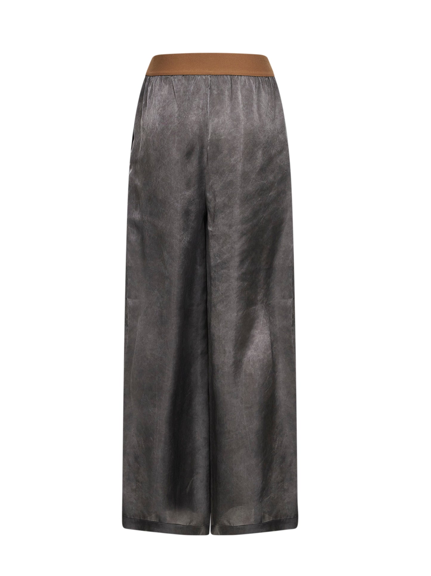 Dark grey washed-effect cupro Pansy wide-leg trousers