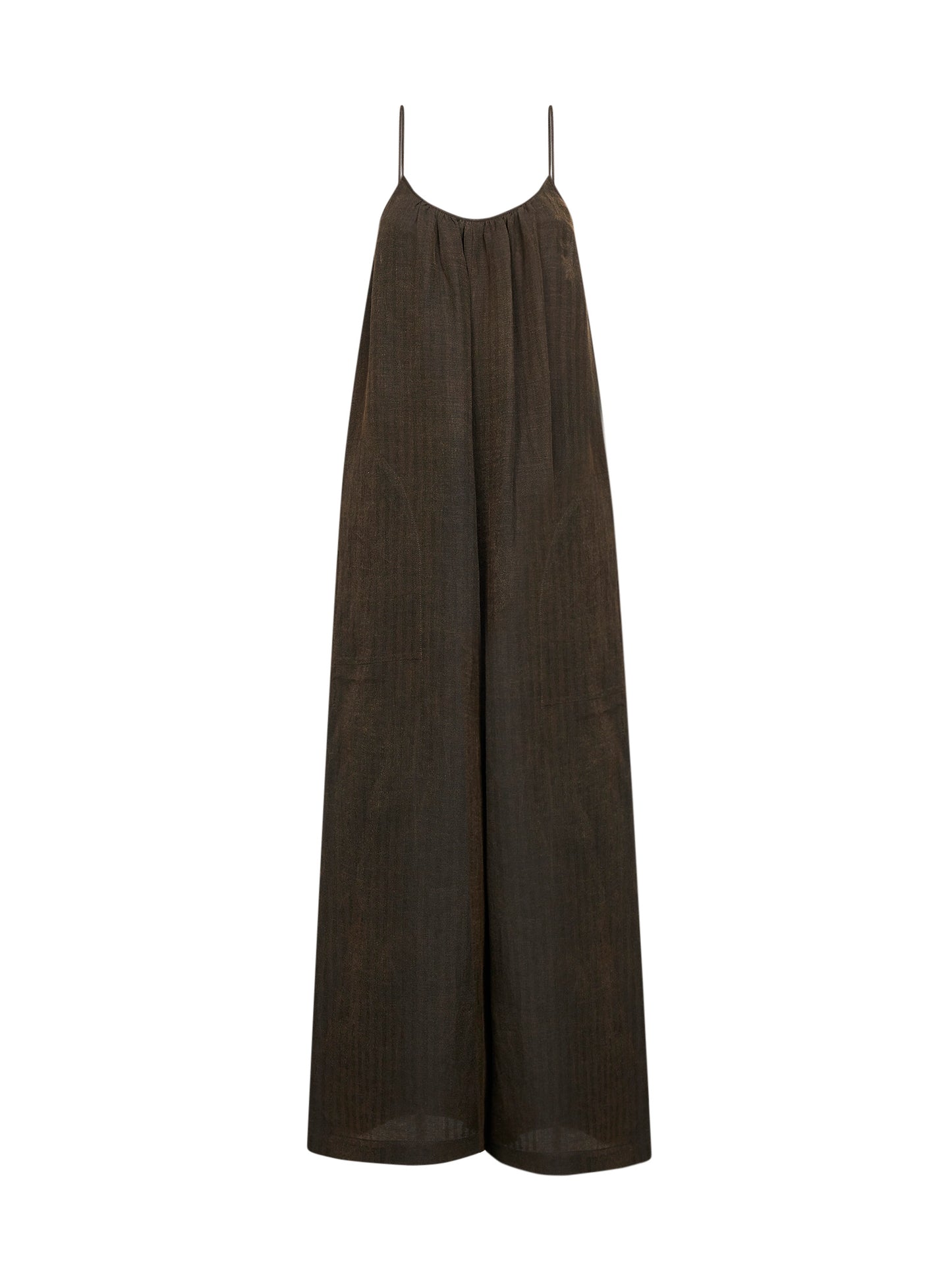 Dark brown chevron cupro Paul jumpsuit