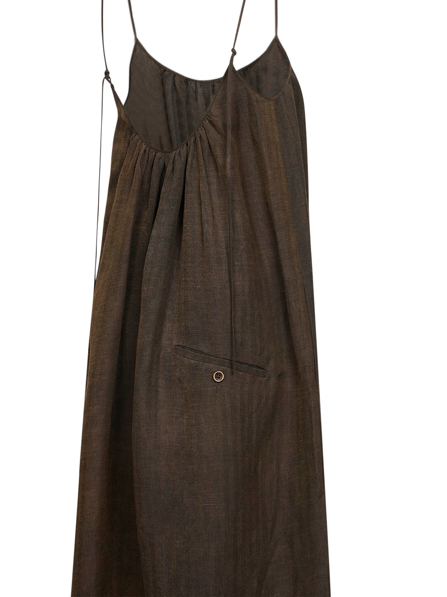 Dark brown chevron cupro Paul jumpsuit