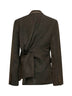 Dark brown chevron linen and viscose blend Kylie blazer