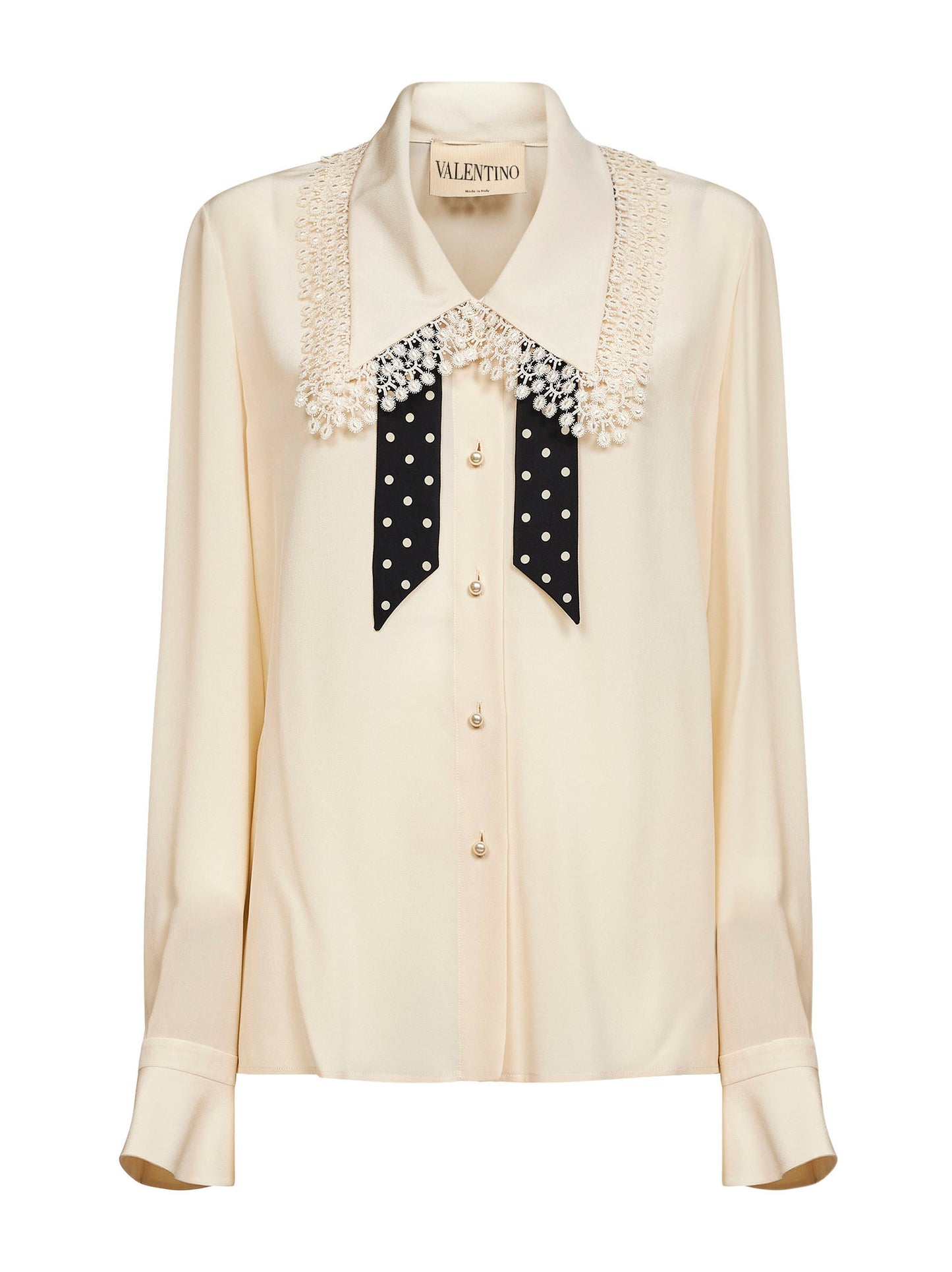 Ivory Crepe De Chine shirt<BR/>