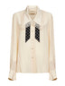 Ivory Crepe De Chine shirt<BR/>