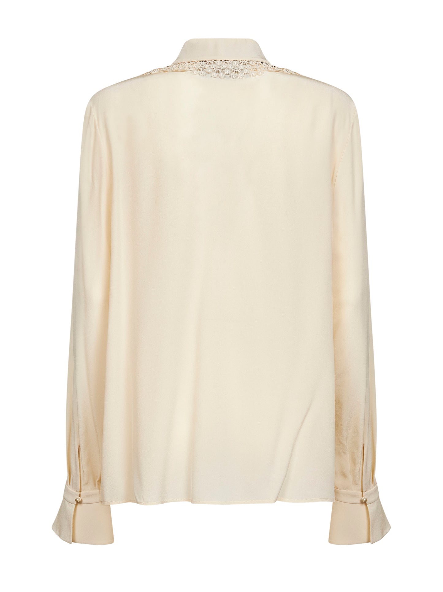 Ivory Crepe De Chine shirt<BR/>