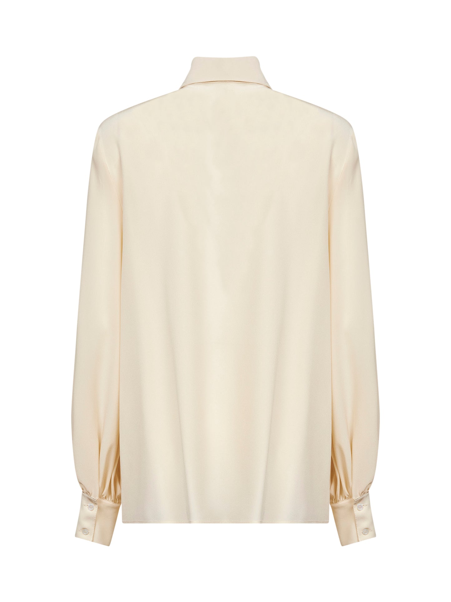 Vanilla Crepe De Chine shirt with bows