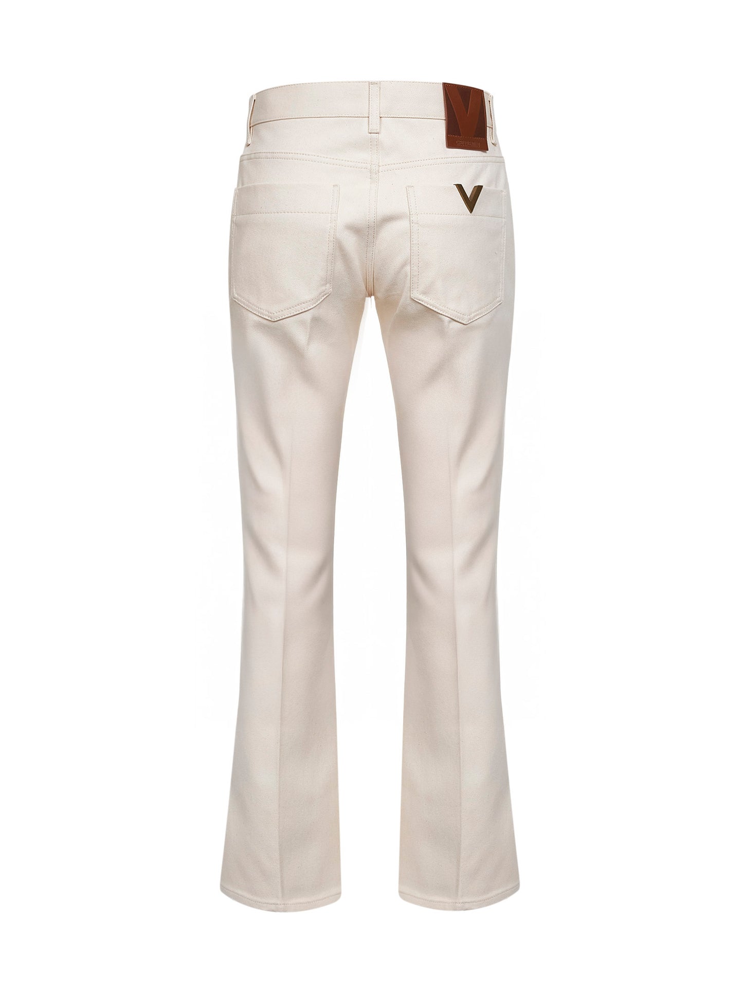 Jeans svasati in denim ecrù