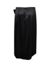 Black Solid Crepe Satin midi skirt with bow