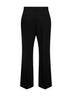 Black Wool Crepe flared trousers