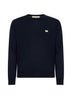 Maglia Valentino in lana blu navy con Vlogo patch