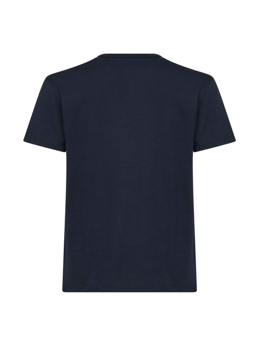 Navy blue cotton Vg embroidery T-shirt