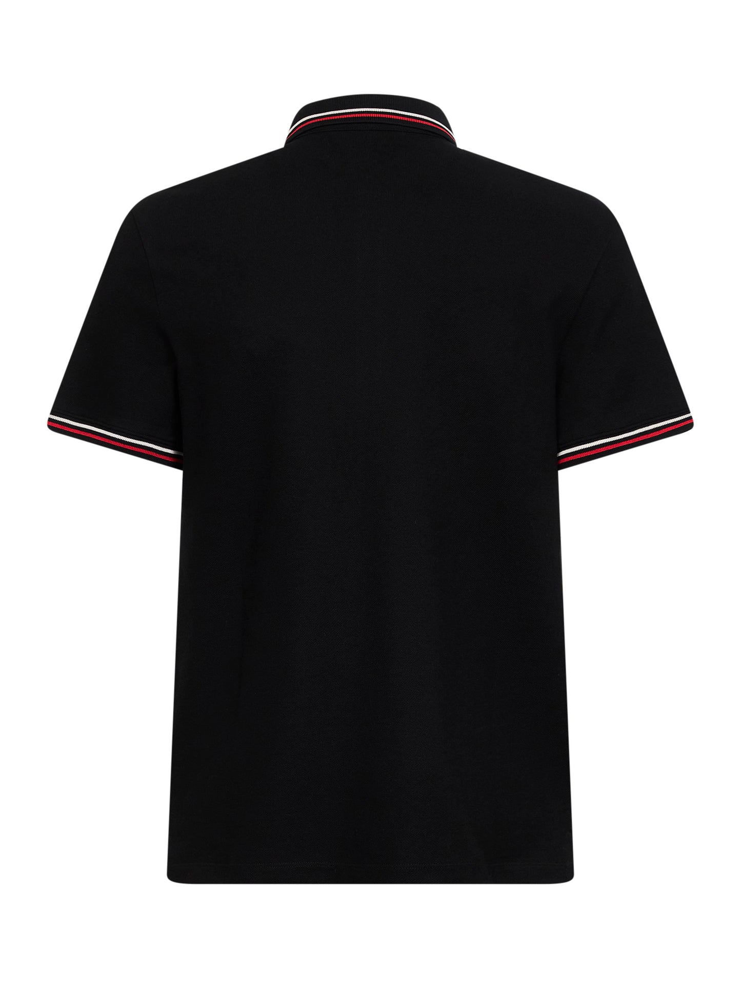 Polo in piquet di cotone nero con Vlogo patch