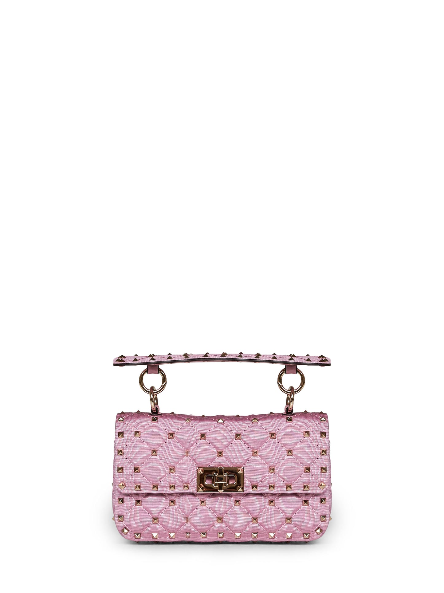 Pink Rockstud Spike small crossbody bag<BR/>