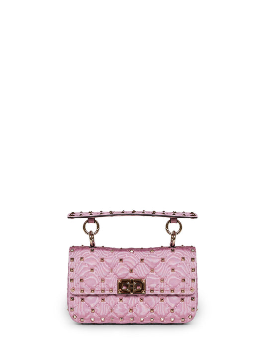Pink Rockstud Spike small crossbody bag<BR/>