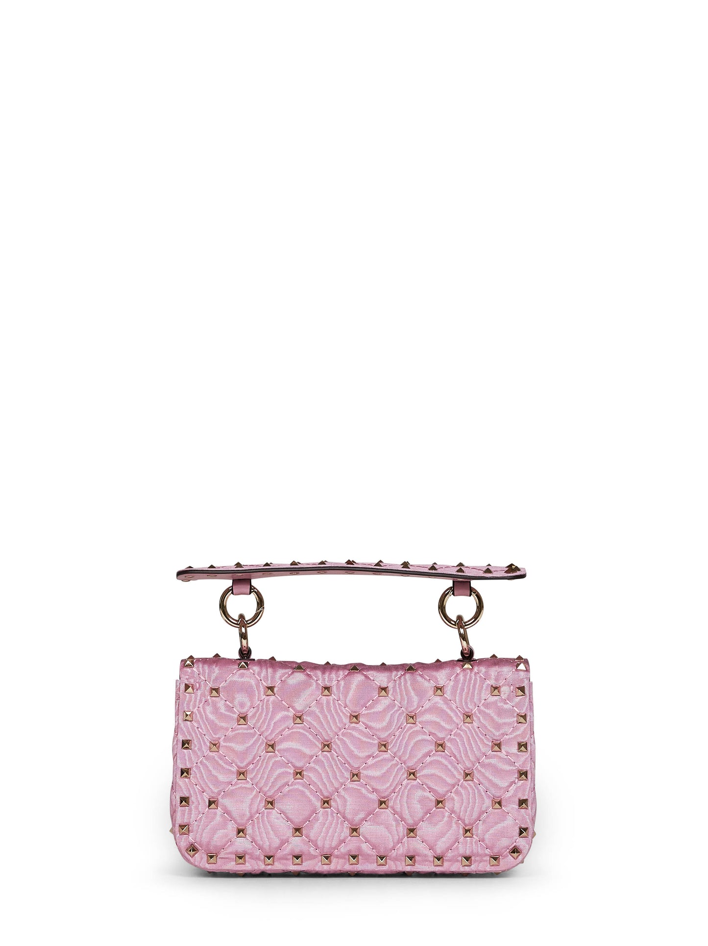Pink Rockstud Spike small crossbody bag<BR/>