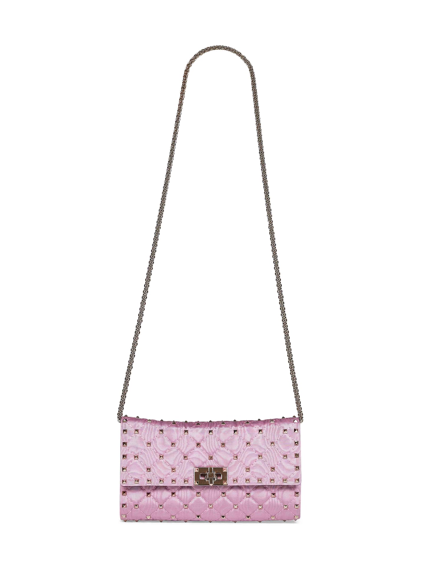 Borsa a tracolla Valentino Garavani Rockstud Spike rosa rododendro