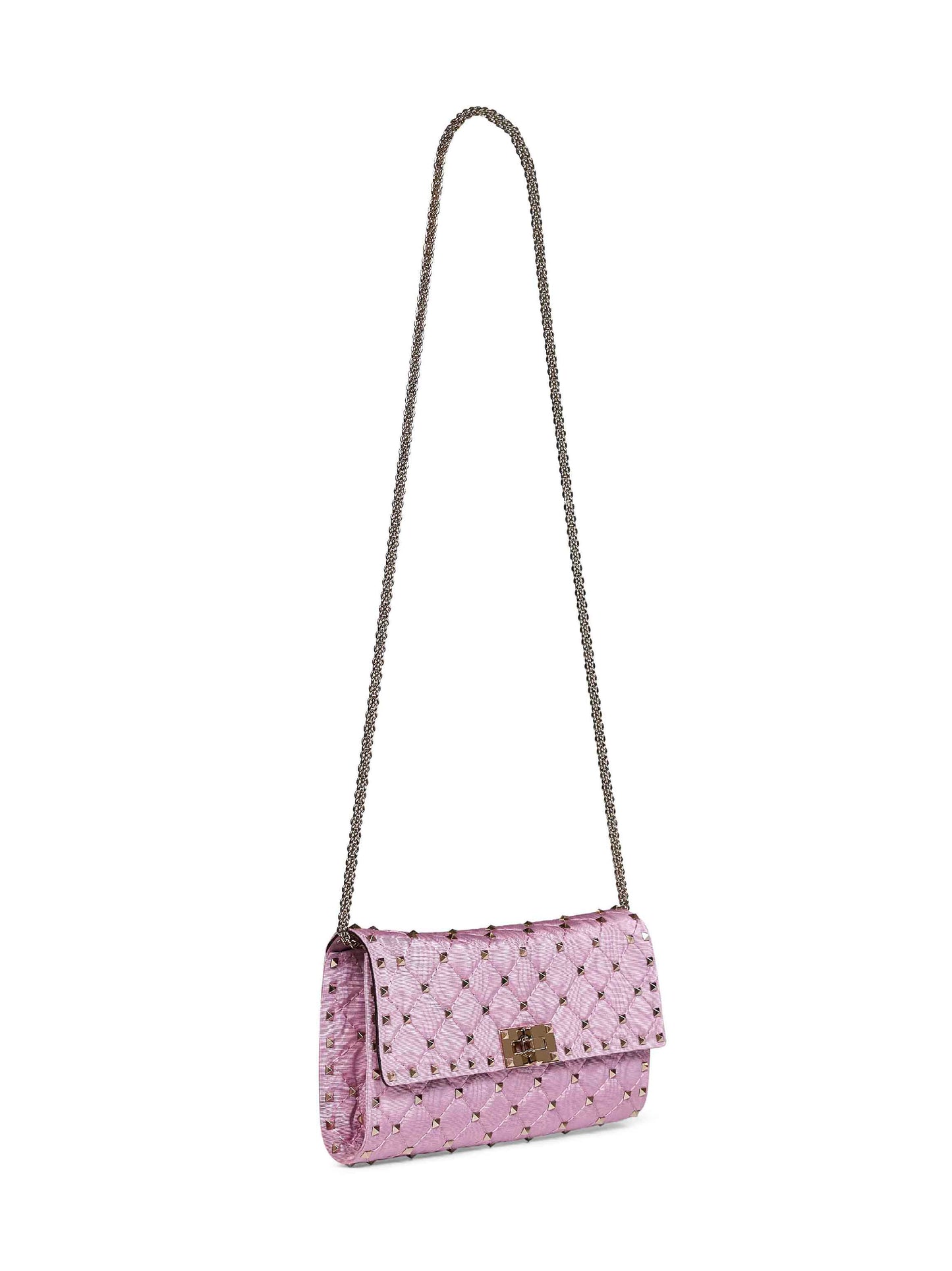 Borsa a tracolla Valentino Garavani Rockstud Spike rosa rododendro
