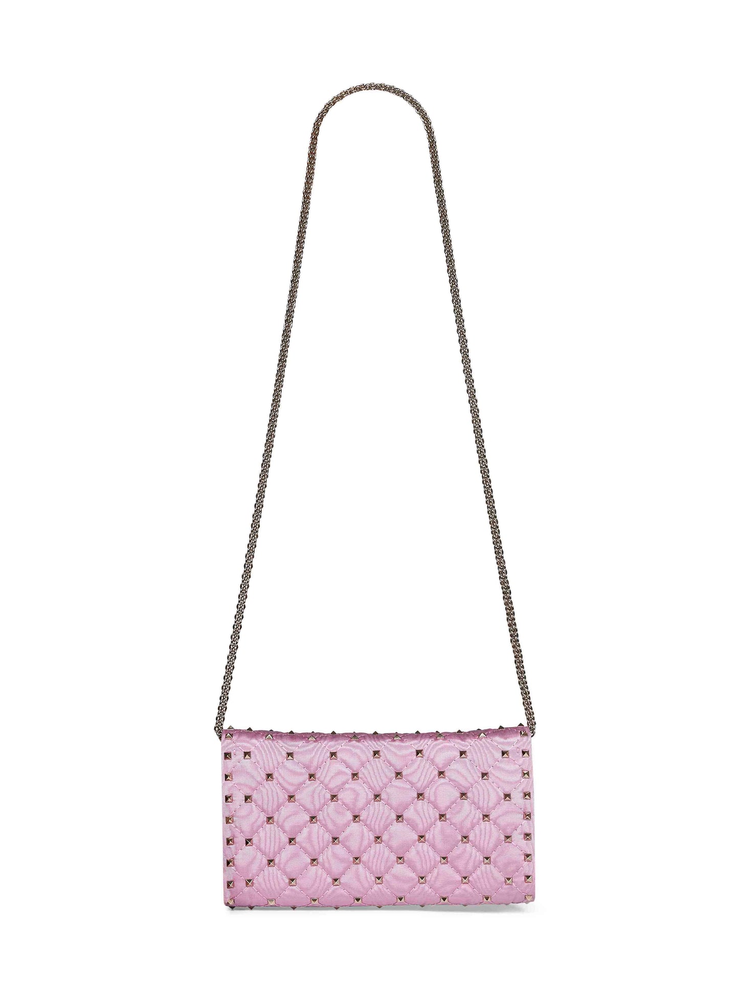 Borsa a tracolla Valentino Garavani Rockstud Spike rosa rododendro
