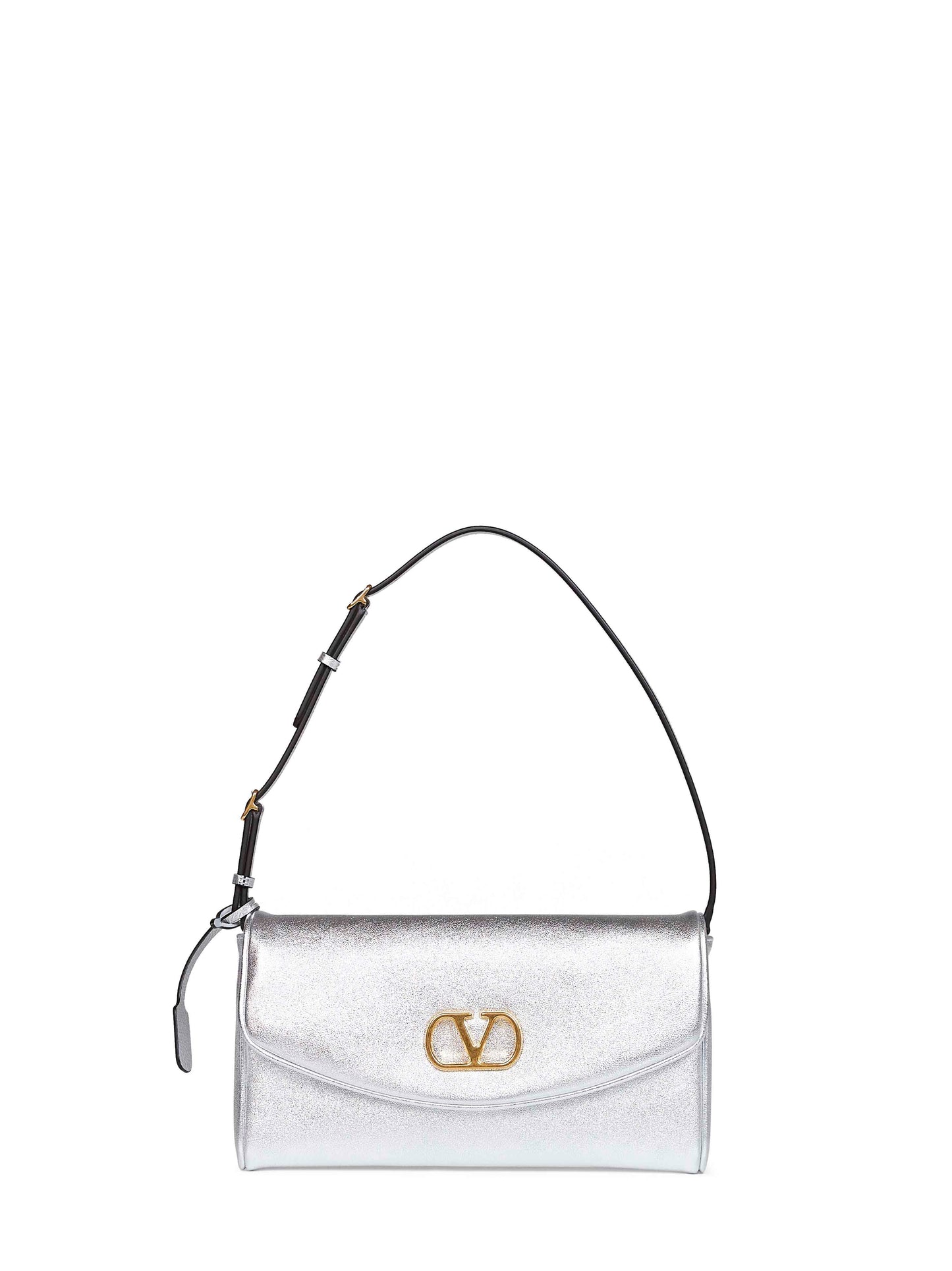Borsa piccola a spalla Valentino Garavani DeVain argento