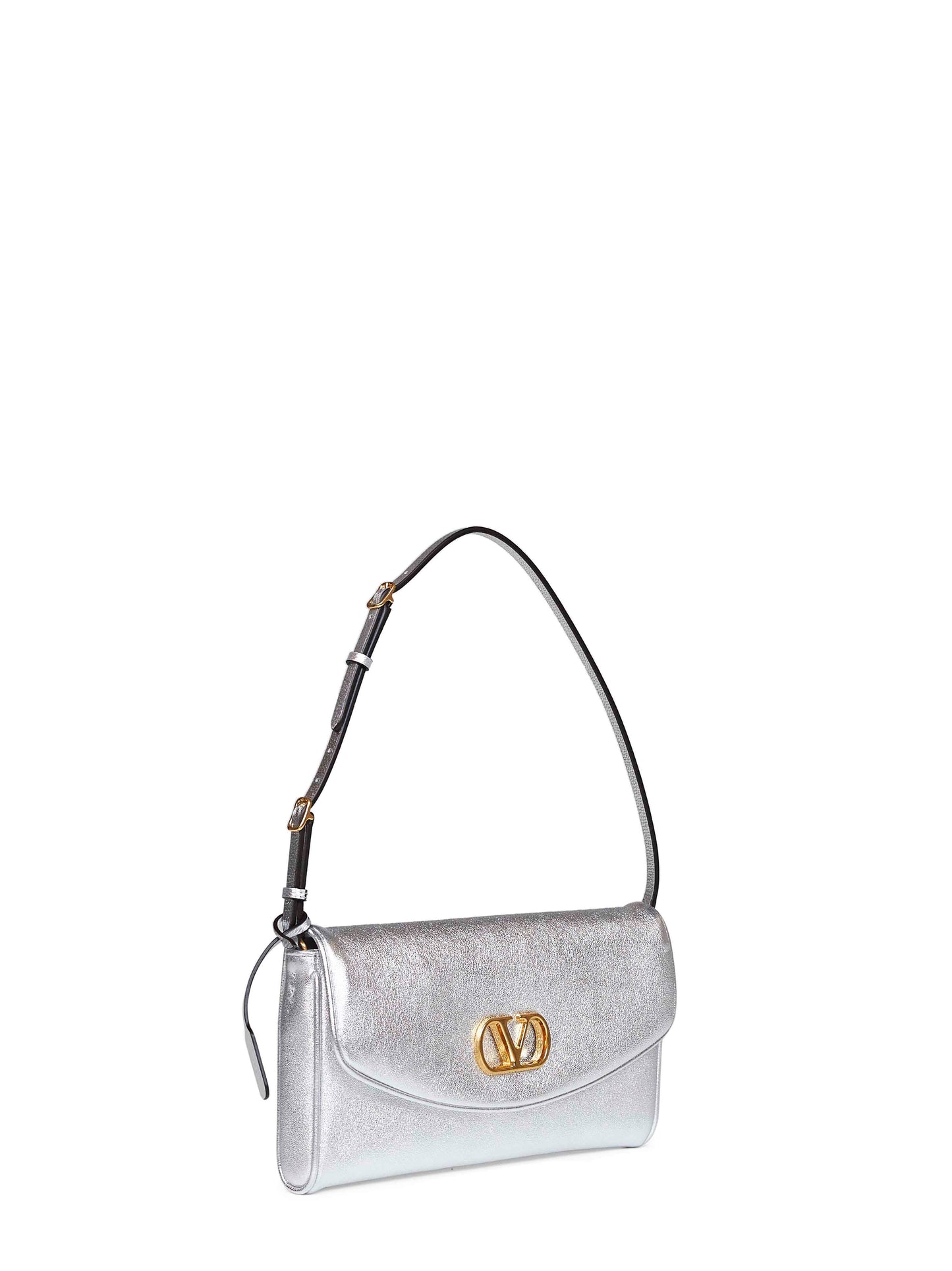 Borsa piccola a spalla Valentino Garavani DeVain argento