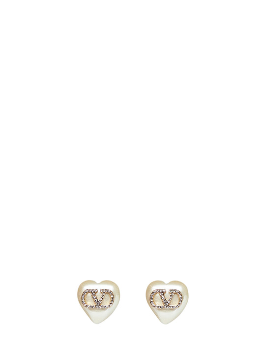 Orecchini VLogo Signature a forma di cuore oro
